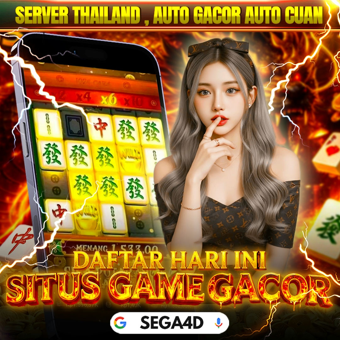 Poster SEGA4D dengan tokoh berambut abu-abu, layar game, dan efek petir
